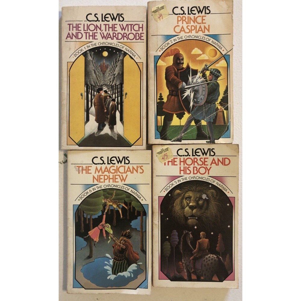 1970 CS Lewis Horse Magician’s Nephew Narnia LOT OF 4 1st Collier Books Edition